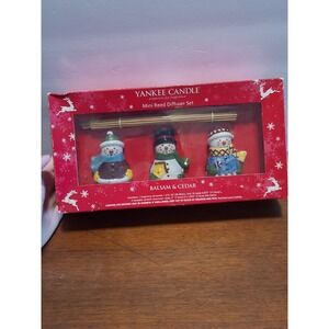 YANKEE CANDLE Balsam &‎ Cedar Snowman mini Reed Diffuser NEW In BOX